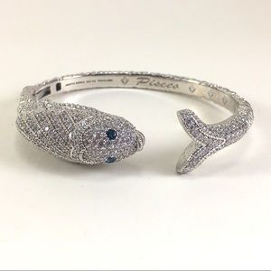 Judith Ripka Pisces Hinged Bangle Bracelet 925